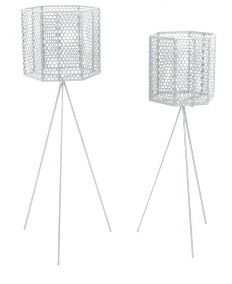 Present Time (Pt) bloempot mesh hexagon wit, set van 2