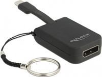 Delock Premium USB-C naar DisplayPort adapter sleutelhanger met DP Alt Mode (4K 60 Hz) / zwart - 0,05 meter