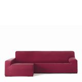 Eysa Bi-elastische bankhoes voor chaise longue, met lange arm aan de linkerkant, kleur: bordeaux, design Harlem