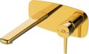 Laveo BADLAND Wastafelmengkraan, inbouw, model POLA, gouden afwerking + click-clack bediening, geschikt voor badkamers