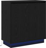 vidaXL LED Dressoir Zwart Eiken 71 x 34,5 x 75 cm Bewerkt Hout
