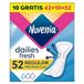 Nuvenia Anatomical Pantyliner CurveFit Always in Place Moves with You 42+10 Pack