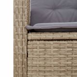 vidaXL 3-delige tuinset met kussens, polyrattan, beige