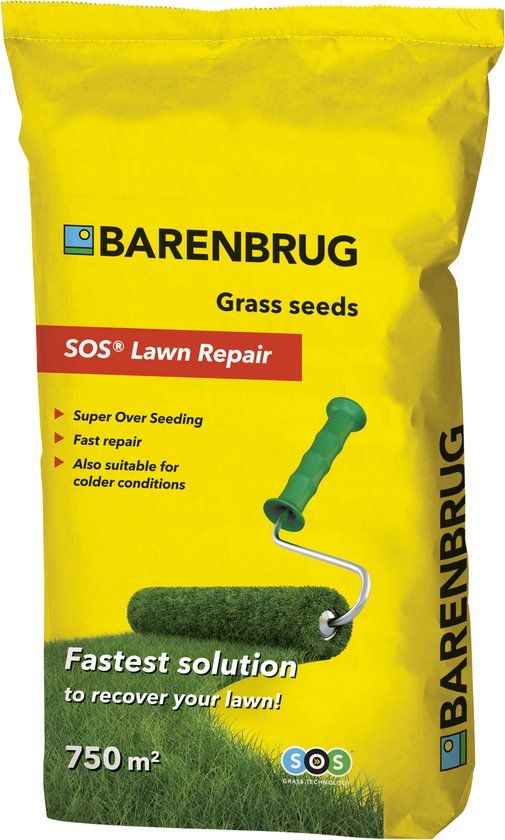 Barenbrug graszaad 5kg tot 250m² - herstelgazon SOS Lawn Repair gecoat