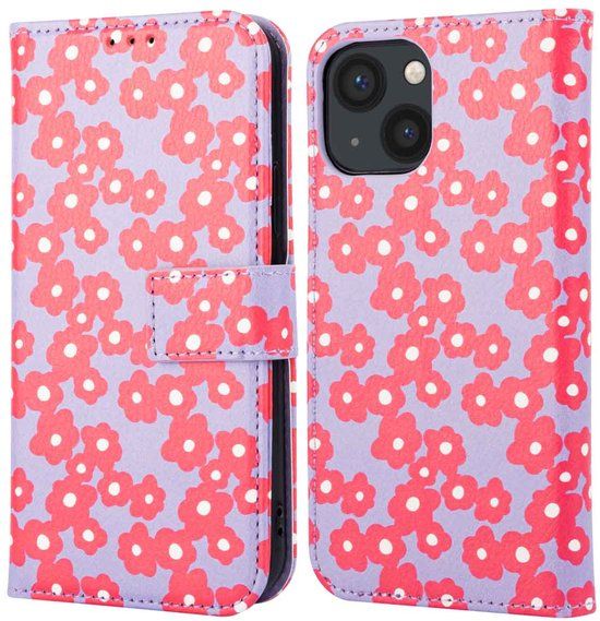 imoshion Design Bookcase smartphone Hoesje Geschikt voor Apple iPhone 13 - Dusty Rose Blossoms