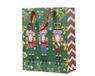 Decoris Giftbag Papier Rechthoekige Glitter Nutcrackers met Handvat fsc 100% Decoratie: nutcrackers_L12.00-W30.00-H42.00cm, Groen, Medium