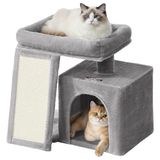 Feandrea kleine krabpaal met krabhelling en groot platform, krabpaal met grot, 46,4 cm hoog, duifgrijs PCT010GD01