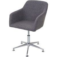 Générique Eetkamerstoel HWC-A74, draaistoel, loungestoel, in hoogte verstelbaar ~ textiel, grijs