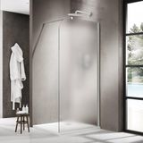 FortiFura Galeria Inloopdouche - 140x200cm - Mat glas - Wit mat