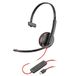 Poly Blackwire 3210 bedrade headset - Ruisonderdrukkende microfoon - Ontwerp met één oor - Aansluiten op pc/Mac via USB-C of USB-A - Werkt met Teams, Zoom