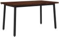 vidaXL Massief Acacia Houten Eettafel Donkerbruin en Zwart 140 x 70 x 75 cm