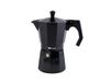 Vitrinor Black Espressomachine van aluminium voor 9 kopjes koffie, inductie, geschikt voor alle warmtebronnen, zwart, siliconen afdichting, veiligheidsventiel