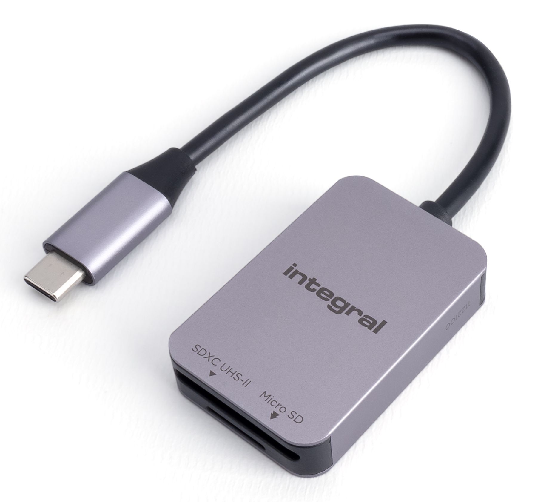 Integral Dual Slot UHS-II SD & UHS microSD USB C 3.2 Gen-1 geheugenkaartlezer Adapter