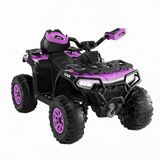 IDEALHOUSE Elektrische quad voor kinderen, 12 V, offroad ATV (4,5 Ah | Kinderauto met 2 x 35 W motoren, afstandsbediening, led-koplamp, muziek met draadloze verbinding/USB/TF, 3-8 km/u, paars