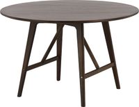Hioshop Kaseidon eetkamertafel Ø100 cm donkerbruin