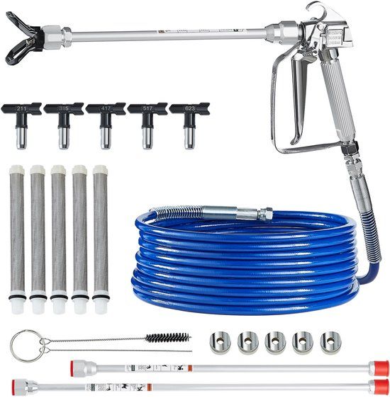 VEVOR Airless Verfspuitpistool Slangenset 3600PSI met Verlengstangen