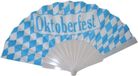 Funny Fashion Beierse waaier Oktoberfest verkleed accessoire - Bierfeest feest artikelen - Handwaaiers blauw/wit