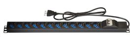 Meervoudige Connetto Verticale stekkerdoos 12 poorten voor kast rack met magnetische schakelaar