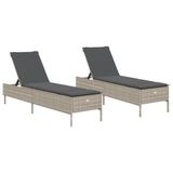 VidaXL 3261592 Tuinstoel Terras Gecapitonneerde zitting Polyrattan, Staal Grijs