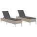 VidaXL 3261592 Tuinstoel Terras Gecapitonneerde zitting Polyrattan, Staal Grijs