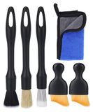 Brosse de detailing automobile - 6 pièces - Brosse anti-rayures - Avec chiffon microfibre