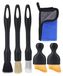 Brosse de detailing automobile - 6 pièces - Brosse anti-rayures - Avec chiffon microfibre