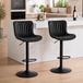 Tabourets de bar, set de 2, pivotant, réglable en hauteur, similicuir, noir