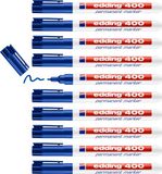 edding 400 permanent marker - blauw - 10 stiften - ronde punt 1 mm