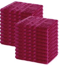 Lavea® Set van 20 gastendoekjes 30x30 cm – 100% katoen – Bordeaux