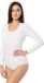 Merry Style Dames Body - Bodysuit - Lange Mouwen - Katoen - MS-KS-BD900 - Wit - S