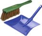 Buemag Stoffer en blik blauw/groen van metaal/hout/kokosharen voor buiten - Harde borstel/handveger