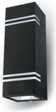 V-TAC VT-7662-B Buiten Wandlamp - Up-Down Wandbevestigingen - GU10 Houder - IP44 - Mat Zwart