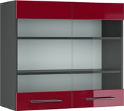 Vicco Fame-Line Glazen keukenkast – 80 cm Bordeauxrode hoogglans