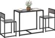 Homcom Ensemble de table à manger - Métal, MDF - 90L x 47l x 76H cm - Gris