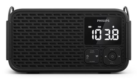 Philips TAR3500/00 - Noodradio - AM/FM Radio - 5200 mAh Batterij - Powerbank 2600 mAh - Handslinger - Zonne-energie - USB-C - SOS Sirene - Zaklamp - IP55 Waterbestendig - Zwart