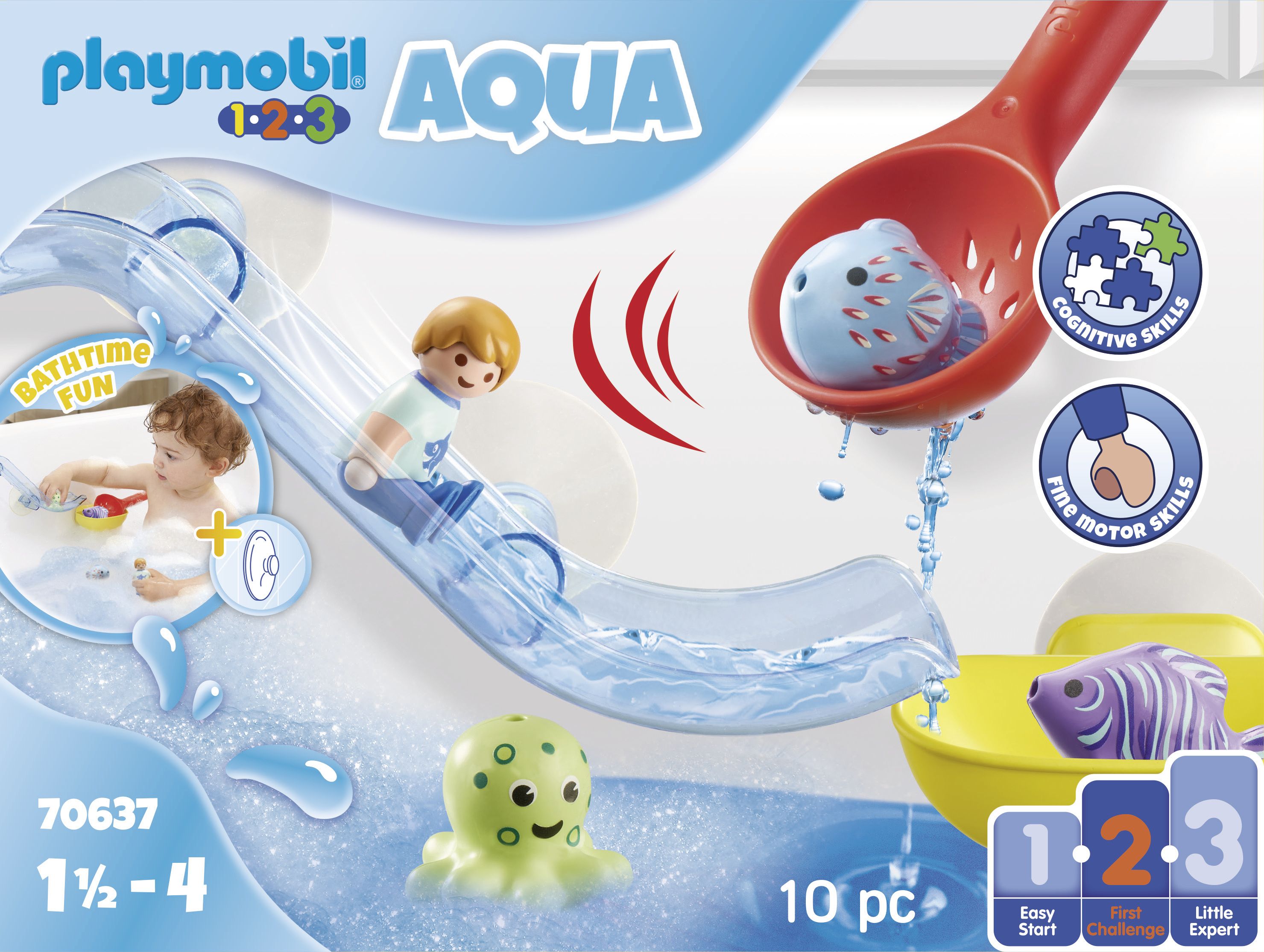 Playmobil 1.2.3 70637 Aqua Visplezier met zeedieren - Badspeelset - Meerkleurig