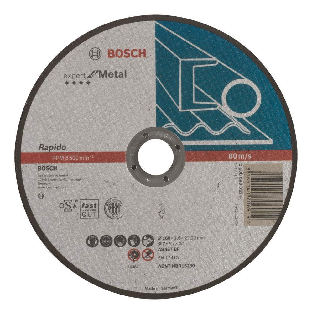 Bosch Doorslijpschijf recht Expert for Metal - Rapido AS 46 T BF, 180 mm, 22,23 mm, 1,6 mm 1st