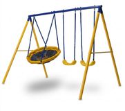 Zero Gravity SPACE SHUTTLE tuinschommel met stabiel en roestvrij metalen frame. Tuinplezier voor maximaal 4 kinderen - Schommelkettingen voor meer veiligheid - Scheurbestendige stof - Schommel voor buiten