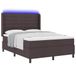 vidaXL LED Boxspringbed met matras Donkerbruin 160 x 200 cm Stof
