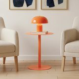 en.casa Bijzettafel Nastätten rond 50x40 cm oranje