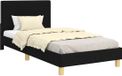 vidaXL Kinderbedframe met hoofdbord, zwart, 90 x 190 cm, stof
