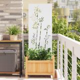 Jardin Écran de confidentialité Fleurs Blanc 50 x 140 cm Acier laminé à froid