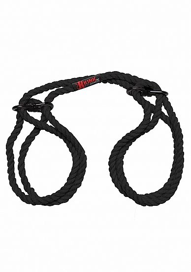 KINK Hogtied - Bind & Tie - 6mm Hemp Wrist or Ankle Cuffs - Black - 0782421072735