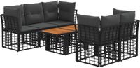 vidaXL Tuinbank Set Zwart en Donkergrijs Polyrattan