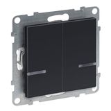 LEGRAND, SEANO met Netatmo 2-voudige schakelaar met N-ladder, 2 schakelkanalen (elk 250 W), schroeven of spreidklauwen, HOME + CONTROL App, Smart Home, kleur: antraciet, 765942