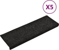 vidaXL Trapmatten zelfklevend 5 stuks 65x21x4 cm zwart rechthoekige rand