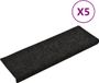 vidaXL Trapmatten zelfklevend 5 stuks 65x21x4 cm zwart rechthoekige rand