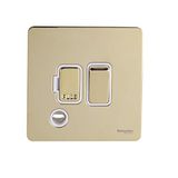 Schneider Electric GU5413WPB Ultimate platte plaat, schroevenloos, met geschakelde zekering, messing