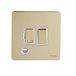 Schneider Electric GU5413WPB Ultimate platte plaat, schroevenloos, met geschakelde zekering, messing