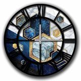 Decoratieve klok MDF goud en blauw